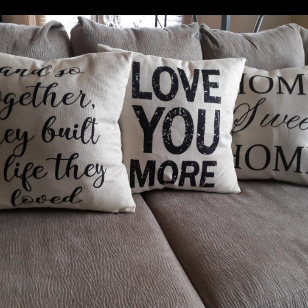 4 Decorative Quote Throw Pillow Covers